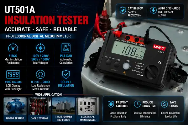UT501A Insulation Resistance Tester for Motor and Cable Testing